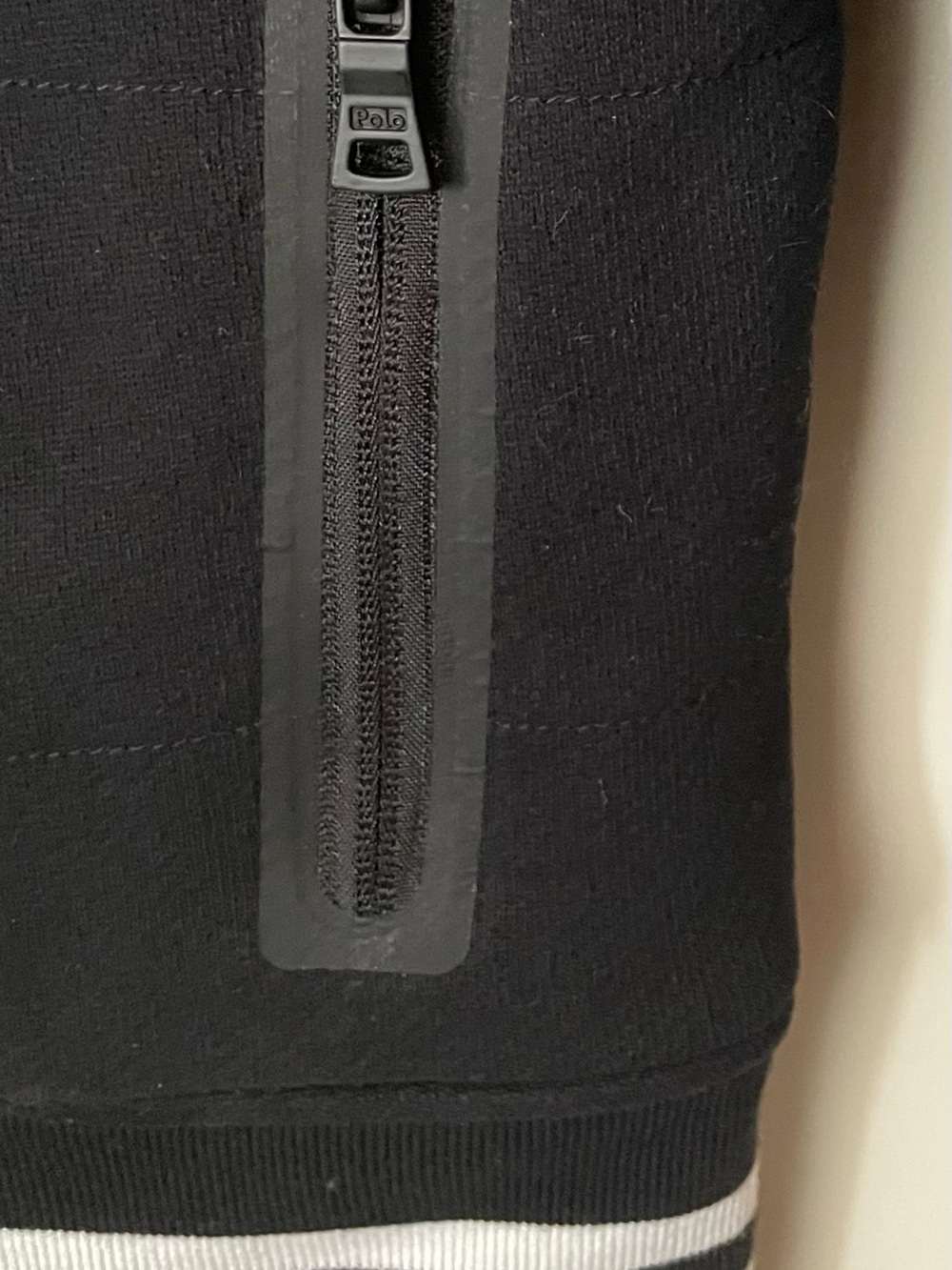 Polo by Ralph Lauren Black Quilted-Sleeve Varsity Jacket - Picture 5 of 12